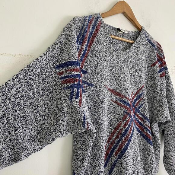 VINTAGE HUGO BOSS gray design sweater sz 50 - Picture 2 of 6